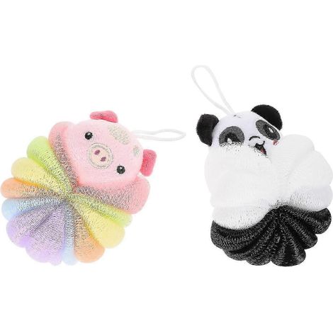 Éponge de douche exfoliante pour le corps, lot de 2, couleurs assorties (1/5)
