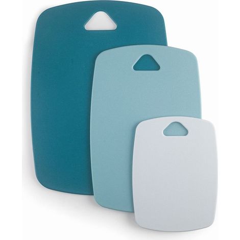 Un ensemble de trois planches à découper sur le thème de l'océan, parfaites pour couper les aliments, avec des trous de suspension. (1/5)