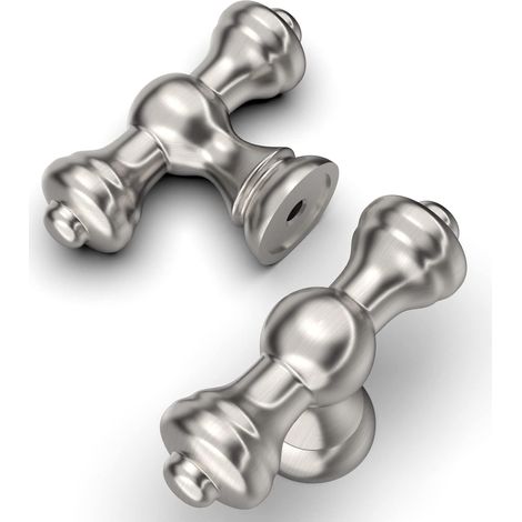 6 Pièces Boutons De Meuble Nickel Brossé, Vintage, Pour Armoires, Tiroirs Et Portes De Cuisine Uk0017 (1/5)