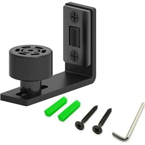 Ajustable Guide de Plancher Noir Guide Inférieur Pour Porte en Bois Coulissante Mur/porte (1/4)