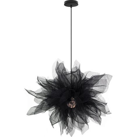 Moderne Pendelleuchte Feder, Schwarz Deckenlampe E27 Fassung für Schlafzimmer, Flur, Wohnzimmer, Kinderzimmer Eingang - Ohne Leuchtmittel