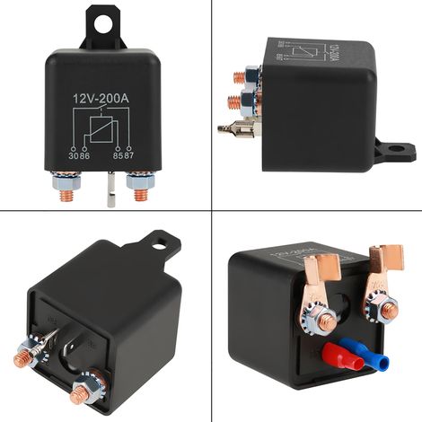 Relais de démarreur 12 V 200 A normalement ouvert pour véhicules lourds (voitures et camions) avec bornes
