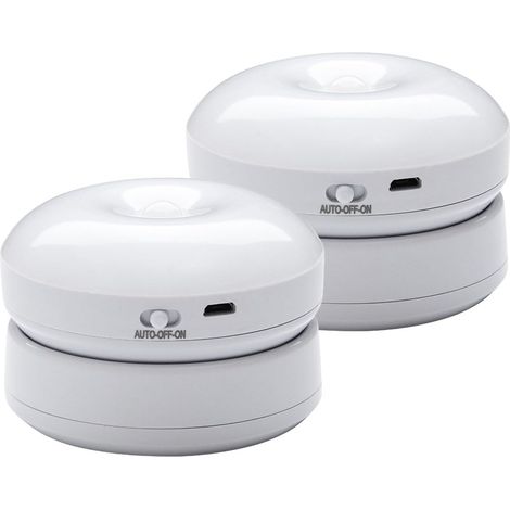 Veilleuse avec capteur de mouvement (2 pièces) Lumière nocturne pour enfant réglable (AUTO-OFF-ON), lumière de nuit blanc chaud pour armoire, couloir, escalier, chambre (2 pièces) (1/5)