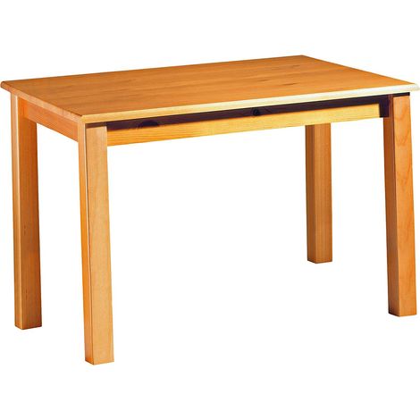 Table à manger rectangulaire en pin massif coloris Miel - Longueur 120 x Profondeur 80 x Hauteur 73 cm (1/3)