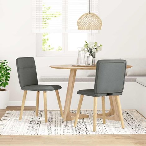 Lot de 2 Chaises à manger,Chaise de cuisine gris foncé tissu CFW73117 (1/5)