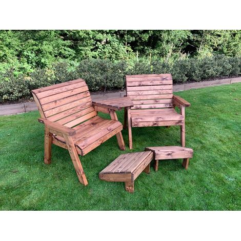 Grand Twin Angled Chair with Footstools - W220 x D74 x H98 - Fully Assembled (1/4)