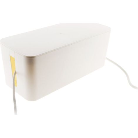 Boîte cache multiprise blanche – Design moderne – Accès facile aux câbles – Dissimule multiprises et câbles – Pour bureau et salon (1/5)