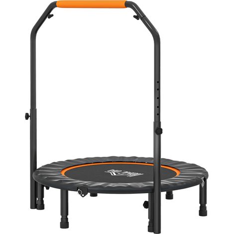 Trampoline de fitness pliable, guidon réglable, Ø 102 x 123 cm (H), jusqu'à 150 kg, noir, idéal pour l'entraînement à domicile et le maintien de votre forme physique au quotidien (1/5)