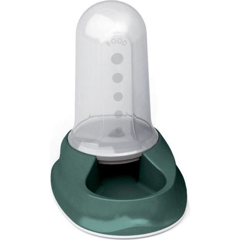 Distributeur mixte 800 ml eau ou croquettes vert antidérapant pour chien ou chat - Stefanplast