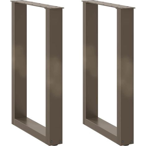 Patas para mesa de comedor en forma de U (2 unidades, acero natural, 50 x 72-73 cm) vidaXL