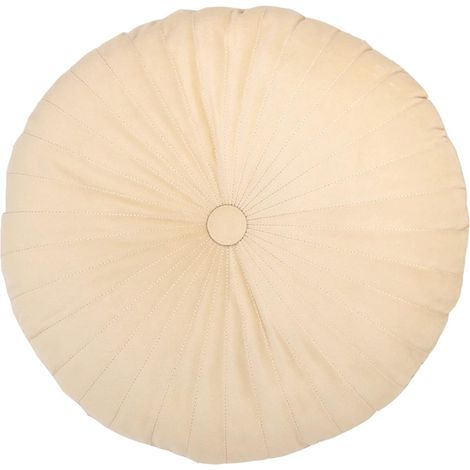 Oreiller Rond de Sol en Peluche - Coussin Décoratif Uni pour Lecture,  Sofa, Siège (Blanc, 30x30CM)