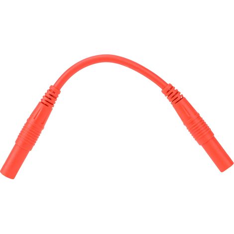 Câble moulé par injection avec double fiche banane femelle de 4 mm, rouge et noir (paire). (1/5)