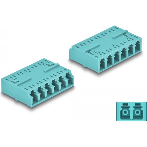 Delock Acoplador Fibra Ãptica HD LC Hexaplex hembra a LC Hexaplex hembra aguamarina