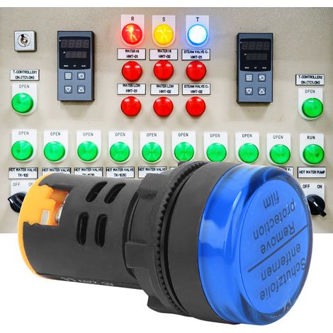 10 BERM LED-Kontrollleuchten, PC-Gehäuse, feuerfest, Durchmesser 22 mm, 220 V, AD16-22D/S, Blau (1/5)