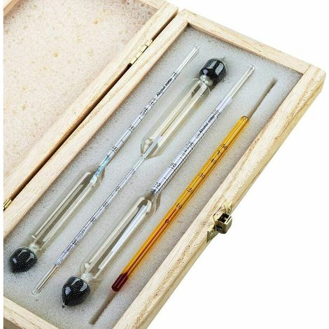LAN Degré d'alcool blanc testeur de mesure de l'alcoométrie jauge de degré d'alcool thermomètre cylindre de mesure trois groupes (1/5)