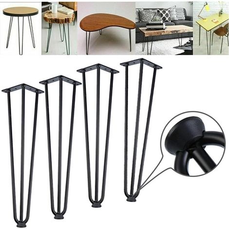 Möbelfüße, 4er Set, Hairpin Legs Austauschbare Tisch &Schrank Beine Haarnadelbeine Tischgestell, mit Bodenschoner und Schrauben Verfügbar in Höhe von 41cm (1/5)