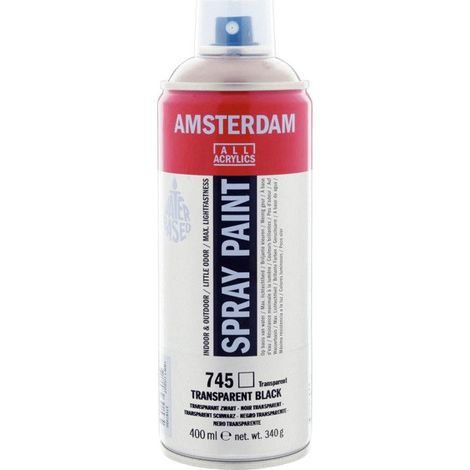 Bombe de peinture Amsterdam 400 ml noir transparent (1/2)