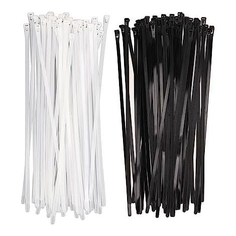 Verstellbare Kabelbinder aus Nylon, 100 Stück, für verschiedene Anwendungen - (1/5)