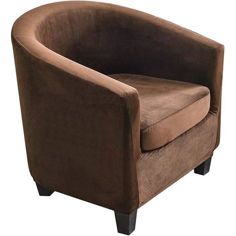 Housse canap en Velours, Housse Fauteuil Club, Housse canap en Velours Doux et Pelucheux, Housse Fauteuil Marrone HOUSSE DE CANAPE (1/5)