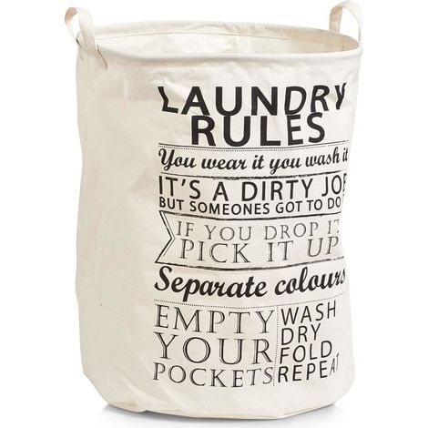 Sac à linge - grand panier Règles à linge, 38x48 cm, 54 L, ZELLER