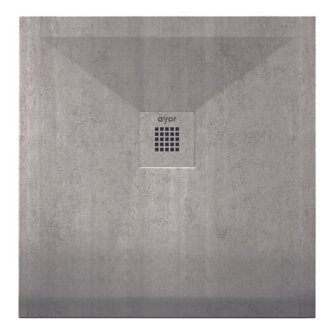 ONDEE - Plato de ducha NOLA 3 - Puede cortarse - 80x80x3cm - Resina - Hormigón (1/5)