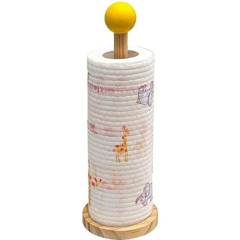 Papierhandtuchhalter, Papierhandtuchturm, runder Rollenhalter, Küche, Schlafzimmer, Badezimmer, Küchenhandtuchständer (gelb)