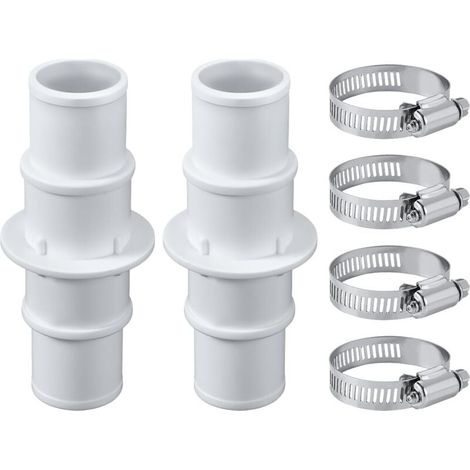 2pcs Pool Hose Connector, with 4 Stainless Steel Hose Clamps 32mm or 38mm Pool Hose Adapter for Pool Vacuum Cleaners and Filter Pump Hoses (1/5)
