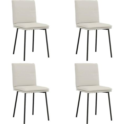 Maison Exclusive - Esszimmerstühle 4 Stk. Creme Samt