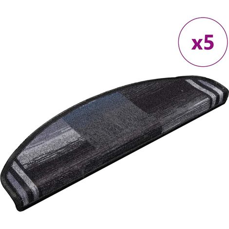 Bandes adhésives pour escaliers, 5 pièces, 65 x 21 x 4 cm, noir/gris