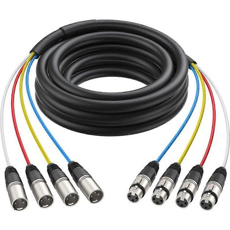 Câble multipaire XLR 4 canaux mâle-femelle 2 m avec connecteurs de couleur pour microphone professionnel, scène, studio et live (1/5)