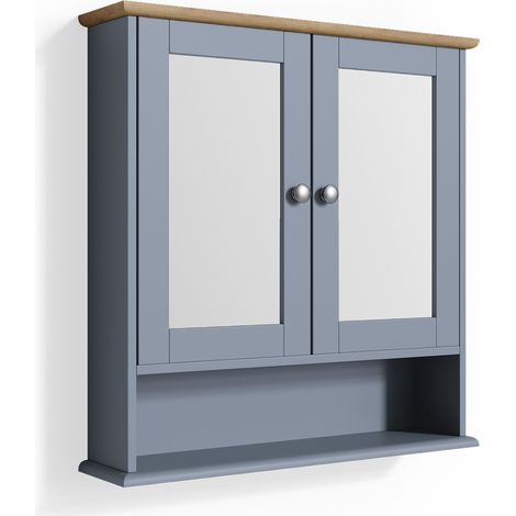 Badspiegelschrank Bianco, Grau, 56 x 58 cm, Vicco (1/5)