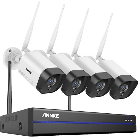 Système de vidéosurveillance, Résolution 5MP, Conception sans fil, 8CH NVR 4Pcs Caméra-b, Aucun (1/2)