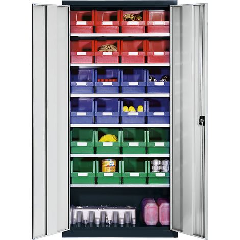 eurokraft pro, Armoire d'atelier en tôle d'acier, avec 24 bacs