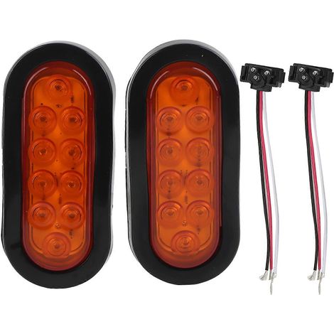 2 feux de position latéraux ovales de 15 cm (6 pouces) à 10 LED, étanches IP67, pour montage en surface sur remorque de camion. (1/5)