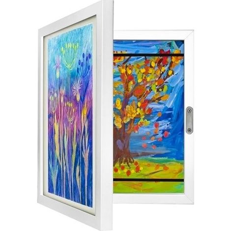 Cadre photo ouvrant A4, lot de 3, capacité jusqu'à 150 feuilles, MDF et acrylique, fixation murale facile (lot de 3)