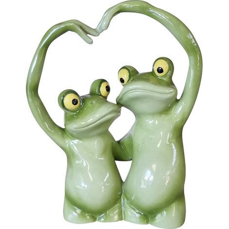 Dekofigur Froschpaar 21 cm grün Dekofigur