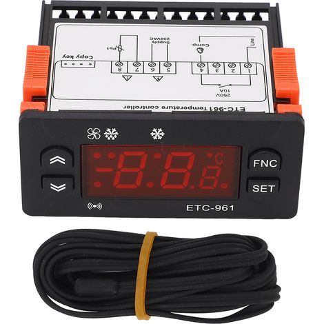 Contrôleur de température du congélateur numérique externe Fahrenheit Celsius commutable réfrigération dégivrage calibrage Thermostat 230VAC (1/4)