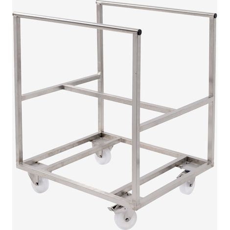 Chariot inox pour bac grand volume semi-cylindrique 170 L - Gilac