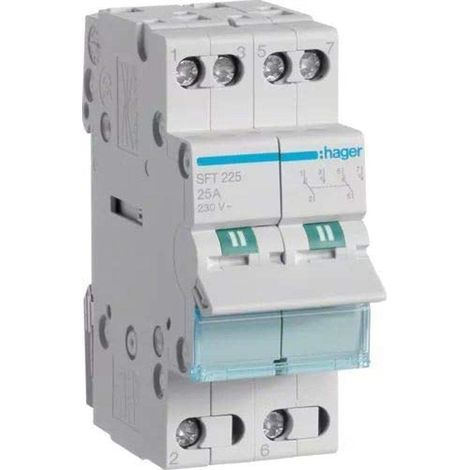 Hager commutatore 1-0-2 2 poli 25a 2 mod com a sft225