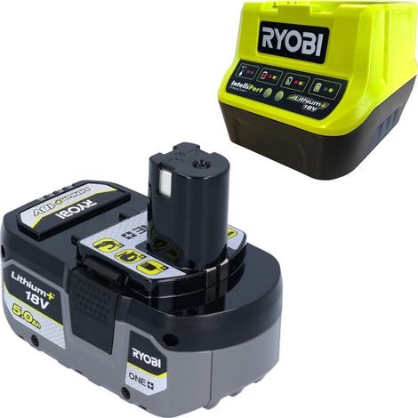 RYOBI RC18120-150X Akku Starter Set mit 1x RB18L50 Akku 18 V 5,0 Ah und RC18120 Akku Schnell Ladegerät