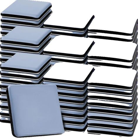 Deslizadores para muebles, protección contra arañazos, fácil instalación, cuadrados, 40 piezas (10 juegos) (1/2)
