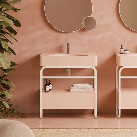 Structure : Blanc mat  -  Etagere : Jaune brillant - Struct.81