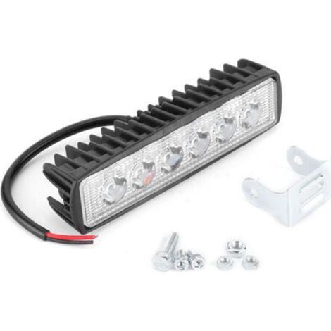 Lampe de travail à LED pour conduite voiture, 6 LED 18W super lumineuse, faisceau d'inondation, fixation adaptée pour SUV, moto, bateau, pièces détachées pour éclairage véhicule (1/5)