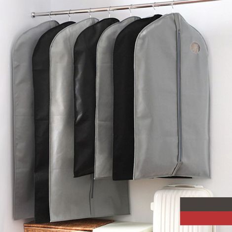 Jackenschutzhülle, Schwarz, Vliesstoff, 90 x 60 cm, 45 g, 1 Stück: Staubdichte Kleiderhülle für Reisen und Zuhause (1/5)