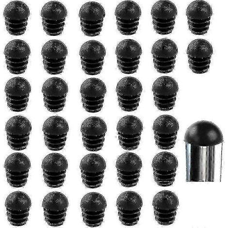 32 embouts en caoutchouc noir de 16 mm pour pieds de chaise, protections pour tubes de meubles, embouts ronds pour pieds de chaise (1/5)