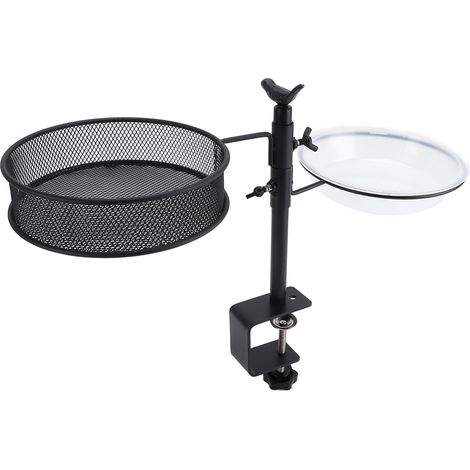 Offrez un refuge aux oiseaux sur votre balcon – bain d'oiseaux à fixer sur rambarde Acier robuste – Sans outils – 2-en-1 (1/4)