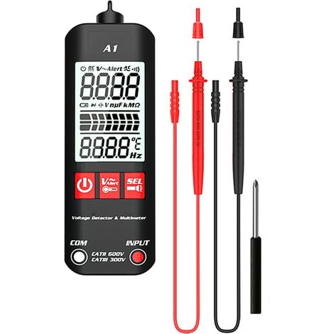 Multimètre numérique automatique testeur tension courant résistance continuité diode voltmètre AC DC ampèremètre anti-brûlure (1/5)