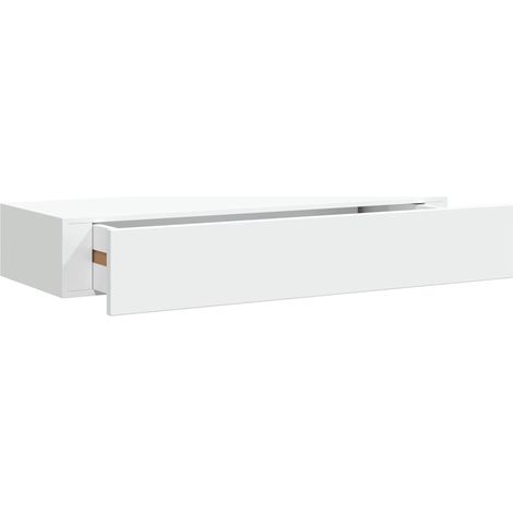 Maison Exclusive - Wandregal mit Schublade Weiß 60x23,5x10 cm MDF (1/5)