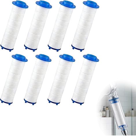 CCYKXA8 Pièces Filtre Douche en Coton PP, 96x24 Mm Douchtte Filtre Remplaçable, Convient pour le Remplacement des Pommeaux de Douche Amovibles (1/5)