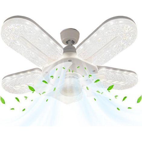 Plafonnier avec ventilateur - lustre silencieux - 3 couleurs dimmable, 30 cm, ventilateur plafond avec télécommande et lumière,Pour salon, chambre, garage, abri, RV, entrepôt, play (1/5)